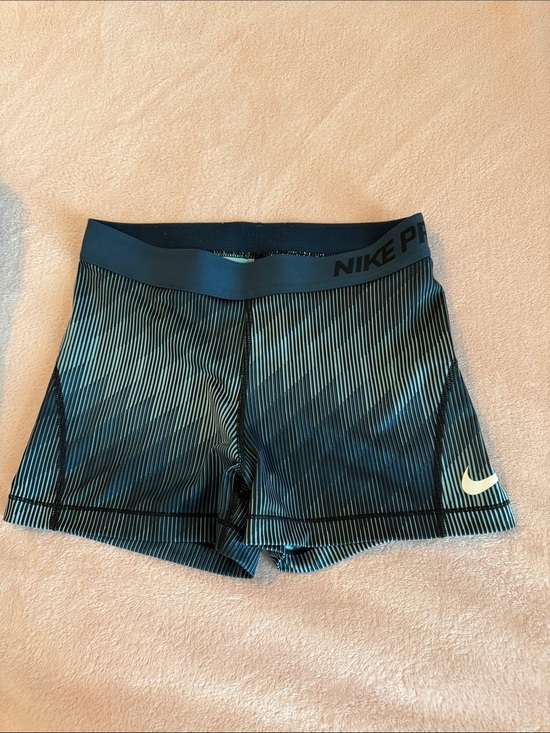 Nike Pants - Nike Blue and Teal Gradient Stripe Compression Shorts Size M